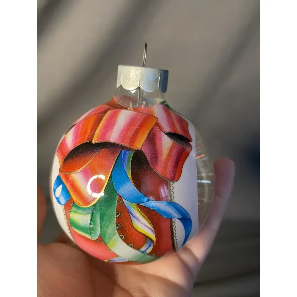 Vintage Tinsel Glass Ball Christmas Ornament HOLIDAY STARBURST Hallmark Keepsake